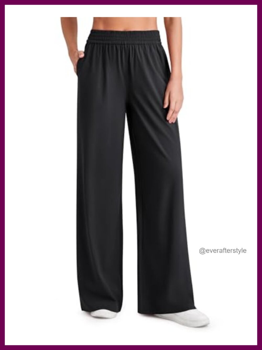 Lightweight Wide Leg Palazzo Pants High Rise Pull On Yoga Travel Casual